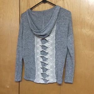 Tea n  rose hooded lace sweater